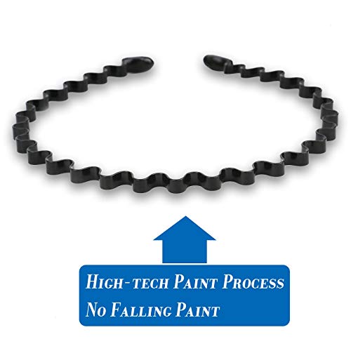 Timoo 5 PCS Metal Spring Wavy Hairband Hair Hoop, Simple Fashionable Headband Headwear Accessories for Men, Women, Black