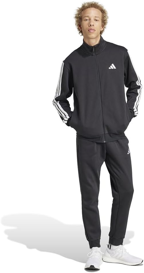 Men's Sportswear Basic 3 Stripes Fleece Tracksuit TRACKSUIT - Black