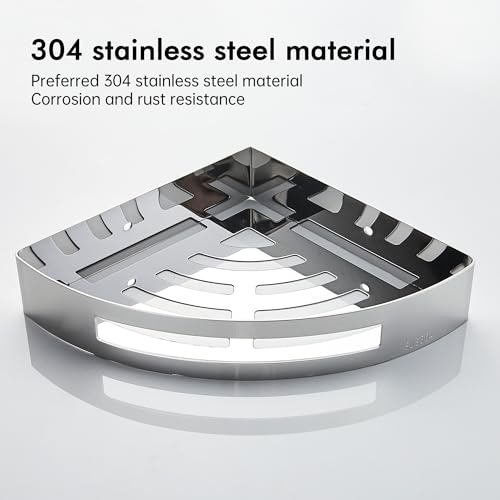 BRIMIX Bathroom Shelves SUS 304 Stainless Steel Shower Caddy Shelf Wall Mounted Shower Rack Corner Shower Organizer