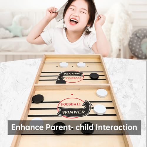 ECVV Fast Sling Puck Game for Two Players - Enhance Children's Hand-Eye Coordination with Exciting Battle - Perfect Family Interactive Table Game - Yellow