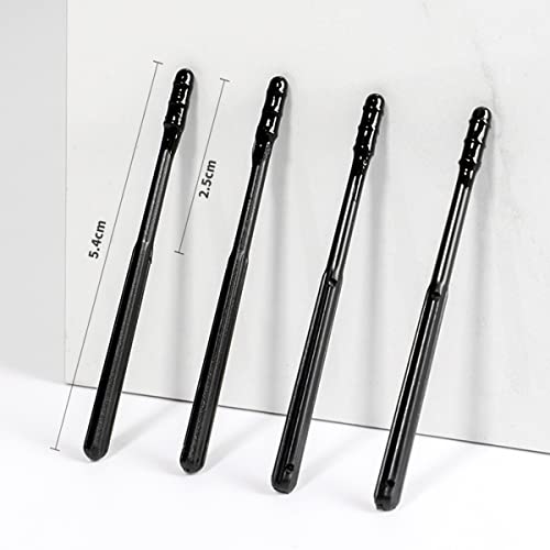 ECVV 20Pcs/Pack Black Disposable Adhesive Ear Clean Stick Spiral Tips Ear Wax Removal Tool Ear Care Portable Earpick Limpiador for Adults and Kids