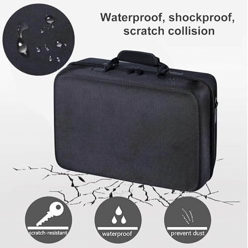 Wemart PS-5 Case with Hard Shell, Play-Station 5 Travel Case, Protective Travel Bag Holds Console, Controllers, Base and Accessories, Shockproof, Waterproof and Scratchproof