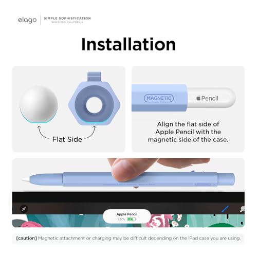 elago x MONAMI Pencil Case Compatible with Apple Pencil 2nd Generation Cover Sleeve, Classic Design, Compatible with Magnetic Charging and Double Tap - Viola