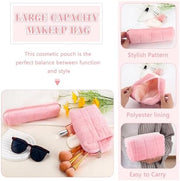 ZLFSRQ 3Pcs Checkered Makeup Bag for Women Large Cosmetic Bag Set Travel Toiletry Bag Makeup Pouch Bag for Purse Pink Zipper Storage Bag Organizer Cute Small Aesthetic Girls Car Essentials Bag