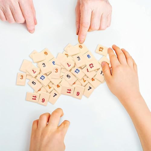 The Classic Rummy Tile Game - More Tiles and More Players for More Fun,Travel Game for 2-4 People,Simple and Easy to Operate, Convenient to Organize and Store
