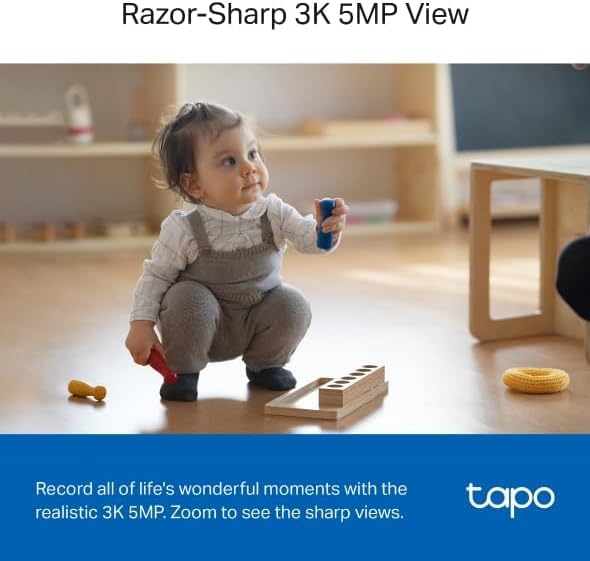 Tapo C230 3K 5MP Indoor Camera, Smart AI Detections - Person Pet Baby Cry, Pan/Tilt 360° View, Security Carmera No Monthly Fee, Enhanced Night Vision, Two-way Audio, Works with Alexa & Google