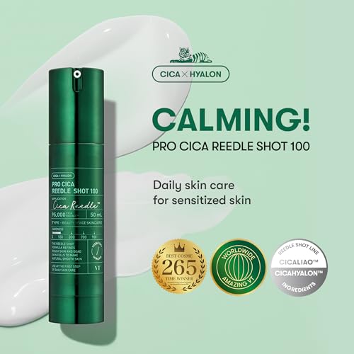 VT COSMETICS Pro Cica Reedle Shot 100 | Centella Asiatica Microneedling Serum, Cica Exosome, Soothing, Hyaluronic Acid, Soft Skin, Glass Skin, Korean Skin Booster 1.69 Fl Oz.(50ml)