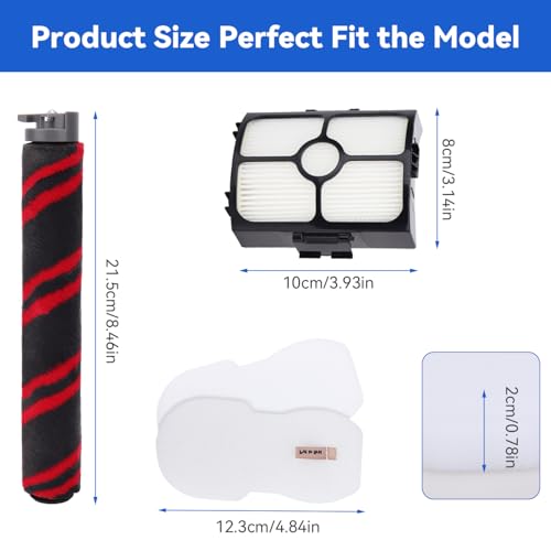 HZ3002 Replacement Brush Roller and Filters for Shark HZ3002/ HZ3000 Vacuum Cleaner - Replace Parts XFFKHZ3000 XHFHZ3000, 1 Brush Roller 2 HEPA Filters & 2 Foam and Felt Filters