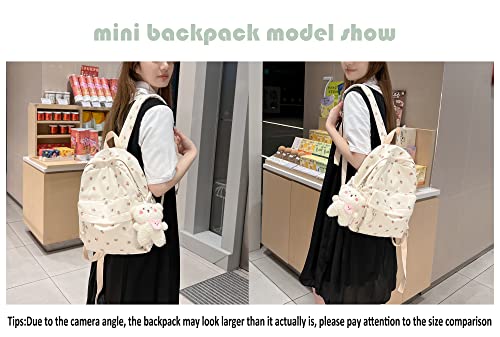 ZFOFLIK Small Flower school bag for Teen Girls Kawaii Floral Backpack for Girls Women Student Aesthetic Cute Mini Bookbag