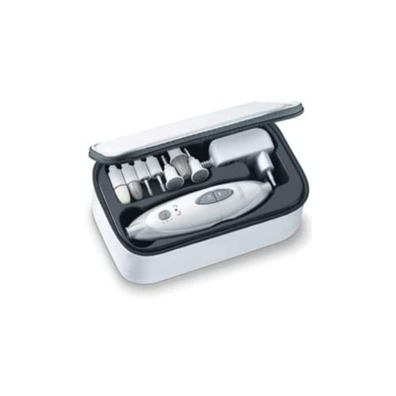 Sanitas SMA 35 Electric Manicure Pedicure Set with 7 Nail Care Attachments White/Silver
