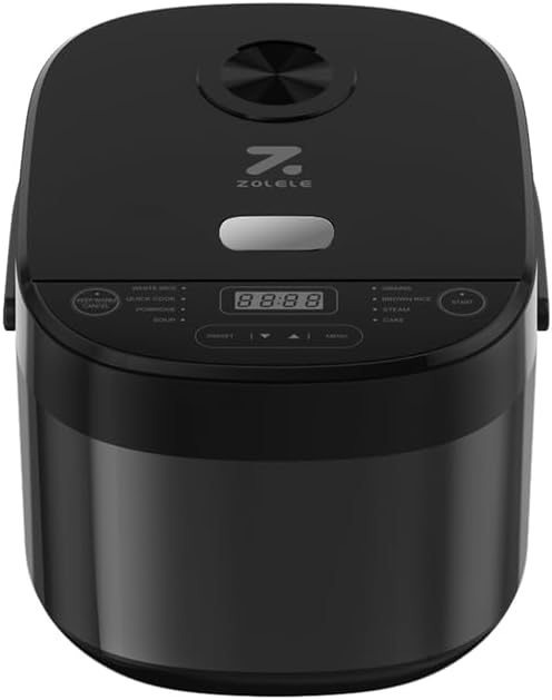 ZOLELE Smart Rice Cooker 5L ZB600 Smart Rice Cooker for Rice, Porridge, Soup, Stew, and More. With 16 Preset Cooking Functions, 24-Hour Timer, Keep Warm Function, and Non-Stick Inner Pot - White
