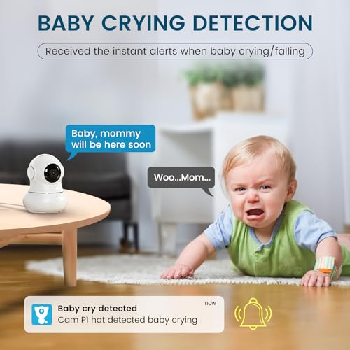 Littleelf Security Camera Indoor, 2K Pet Dog Cameras House Security with APP, Baby Monitor with Motion/Crying Detection, WiFi Camera with 2-Way Audio, 360°Home Security Cameras works with Alexa