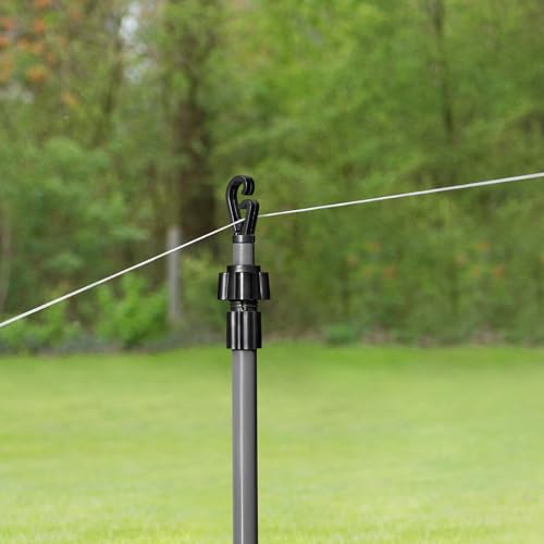 Vivo Technologies Telescopic Washing Line Prop Pole Clothesline Heavy Duty Home Garden Washing Line Dry Clothes Drying Airer Support Extenedable to 2.2M
