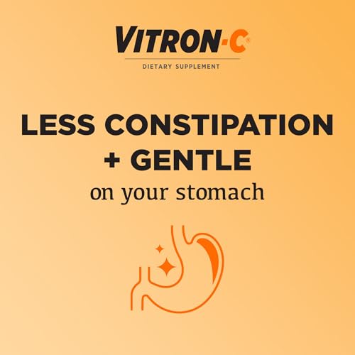 Vitron-C Iron Supplement, Once Daily, High Potency Iron Plus Vitamin C, Dye Free Tablets, 60 Count
