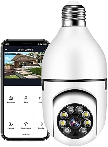 Bulb PTZ Indoor HD 1080P CCTV Wireless Camera Pan Tilt Zoom & Motion Sensor LED Light B22 Bulb Holder