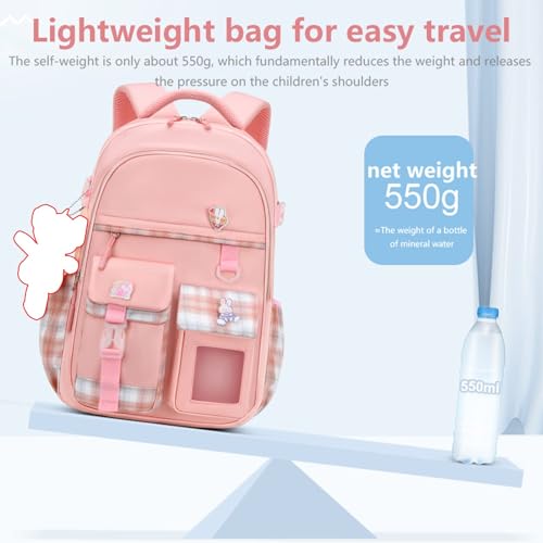 School Bags for Girls, Azonee Kawaii Large Capacity Kids Backpack, Ultralight Children's Backpacks, Cute Bookbag with Compartments for 6-15 Years Old
