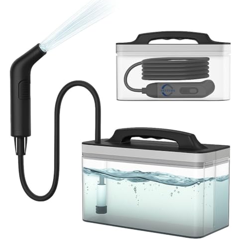 NESTURA Portable Bidet for Travel – Rechargeable Travel Bidet Shattaf with Water Tank – Handheld Muslim Bidet Sprayer for Toilet – Camping, Hiking, Outdoor Use – Compact & Portable Shattaf (Black)