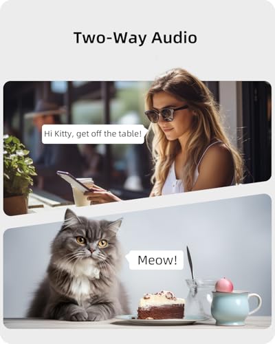 Blurams 2k Home Security Camera With Audio, 360 Degree View & Phone App - Indoor Camera 2-Way Audio, Motion Tracking, IR Night Vision & Privacy Mode Perfect Baby Monitor, Dog Camera works with Alexa