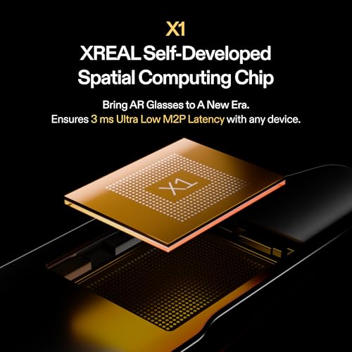 XREAL One AR Glasses with X1 Chip, Native 3 DoF, 147" 50°FOV 120Hz HD Display, Renowned Audio, 3 Adjustable Lens Transparency, Compatible with iPhone 16/15, Steam Deck, ROG, Mac, PC, Android & iOS