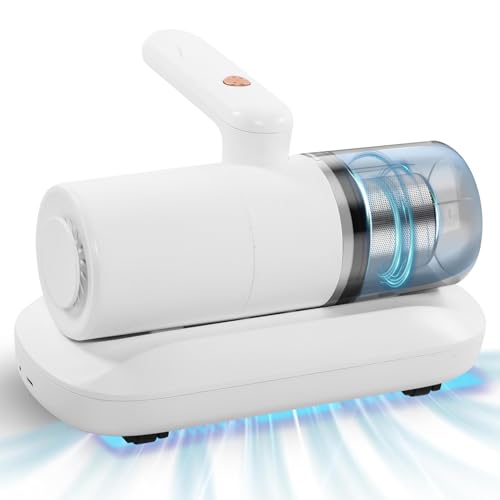 TDOO Mite Remover, Foldable Mattress Vacuum Bed Vacuum Cleaner with 16Kpa Suction HEPA Filter UV-C Light & Pulsation Pad, Deep Cleaner Effectively Clean Up Bed, Mattresses, Pillows, Sofa