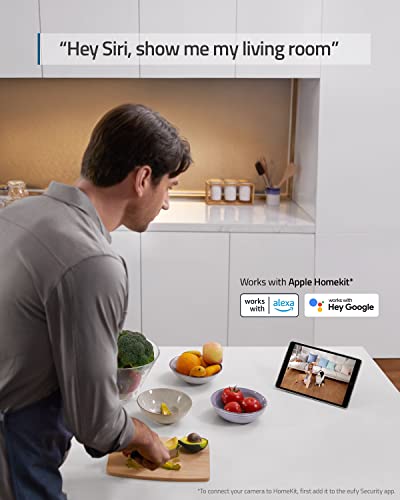 EUfy Security 2K Indoor Cam, Home Security Indoor Camera, Human And Pet Ai, Works With Voice Assistants, Night Vision, Two-Way Audio, Microsd Card Required, Homebase Not Required.
