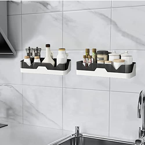BLYPHOO Shower Caddy Adhesive Shower Shelf for Bathroom 2 Pack: Premium Wall Mount Bathroom Organizer Shelf - No Drilling Corner Sower Organizer - Upgraded Rustproof Kitchen Storage Rack