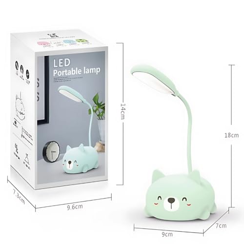Kids Lamp,Children's LED Desk Lamp Cute Cat Lamp,Foldable Table Light USB Charge,Kawaii Desk Accessories,Flexible Gooseneck Eye Care Cartoon Small Desk Lamp Girls Gifts (Pink)