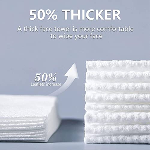 Fawoonu 4Packs Disposable Face Towel Soft Washcloths Facial Cleansing Cotton Tissue Wet Dry Wipes Makeup Remover Towel for Skincare