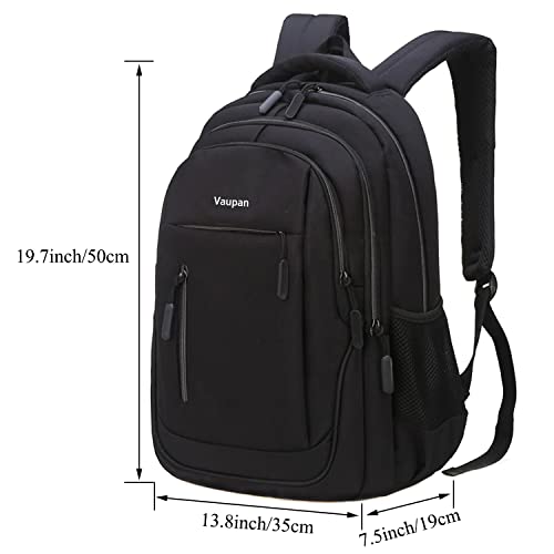 Vaupan Business Travel Laptop Backpack, Water Resistant College School Computer Bag Gifts with USB Charging Port for Men & Women Fits 15.6 Inch Notebook