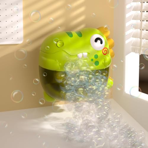 NALACAL Bath Bubble Machine - Baby Dinosaurs Bath Toys Automatic Bubble Maker with Music Bath Toys for the Bathtub Babies Toddler Boys Girls, Bubble Maker for Bath, Gift for Toddler Boys Girls (250mL)