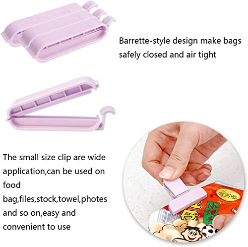 SiaCroly 12 Pieces Food Clips, Plastic Food Bag Clips Reusable Bag Clips for Food Storage Colorful Sealing Clips for Snack, Coffee, Home, Kitchen, Travel, Camping (3 Sizes)