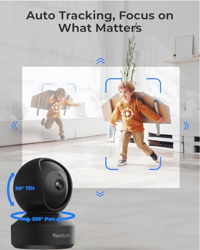 REOLINK E1 Pro HD Plug-in Home Security Indoor Camera with 2.4/5 GHz Wi-Fi, Auto Tracking, Smart Person/Pet Detection, Multiple Storage Options, Ideal for Baby Monitor/Pet Camera/Elderly