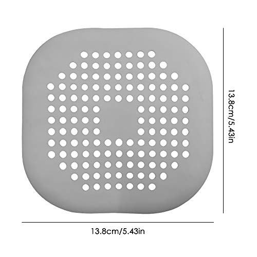 SENHAI 4 Pcs Silicone Drain Protector with Sucker, SENHAI Sink Strainer Shower Hair Catcher Bathtub Drain Cover for Kitchen Bathroom - White,Grey
