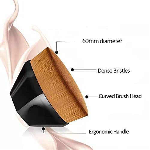 GNAFOTU 2 Pack Flawless Foundation Brush for Liquid Makeup, Flat Top Kabuki Foundation Brush, for Mix Liquid or Flawless Powder, Easy to Carry Make up Brush with Bonus Protective Case.