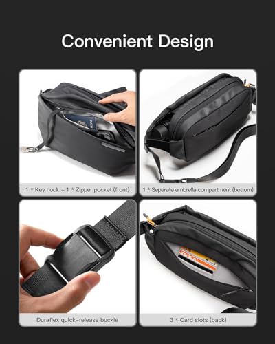 Inateck Compact Bum Bag 4L, Stylish Sling Bag Men Women Waterproof Chest Bags Shoulder Bag Shoulder Bag Crossbody Bag for Travel School Hiking
