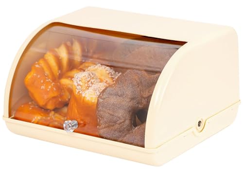 Bread Box for Kitchen Countertop Large Bread Box Farmhouse Bread Container Bread Storage with Window Bread Holder Black