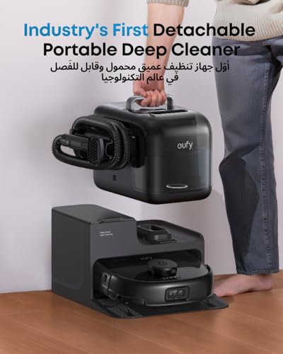 eufy E28 Omni Robot Vacuum Cleaner with Mop, HydroJet System, Portable Deep Cleaner for Carpet, Spot Cleaner, 20,000 Pa Turbo Suction, Zero Tangling, Corner-to-Edge Deep Cleaning, All-In-One Station