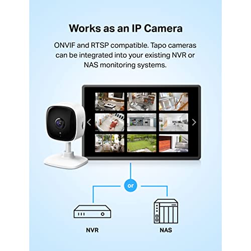 Tapo TP-Link 2K Indoor Security Camera for Baby Monitor, Dog Camera w/Motion Detection, 2-Way Audio Siren, Night Vision, Cloud &SD Card Storage (Up to 256 GB), Works with Alexa & Google Home (C110)