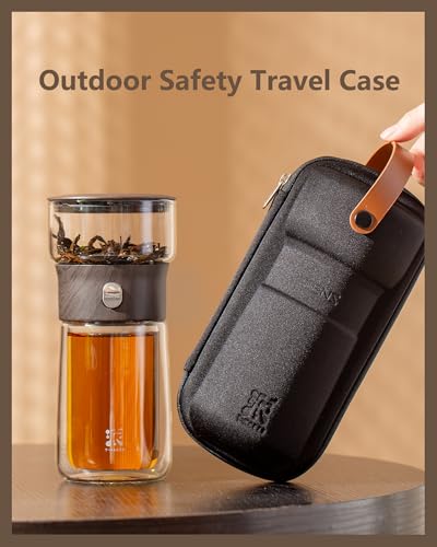 ZENS Smart One Touch Tea Maker - Glass Teapot with Insulated Cup for Gongfu Tea, Gifts