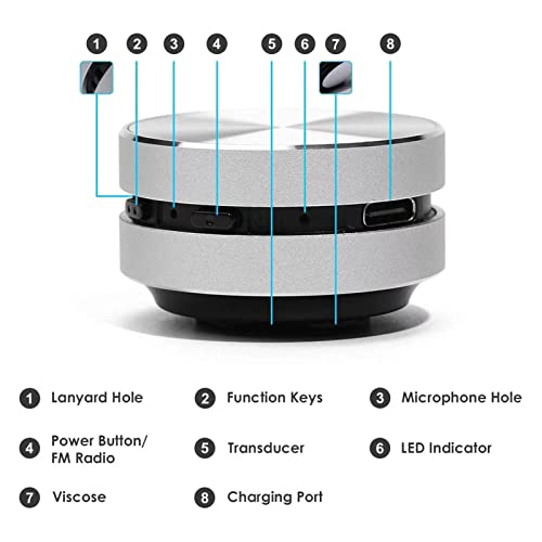 Cryfokt Bone Conduction Speaker, 3W Portable Wireless Speaker Bluetooth Mini Speaker BT Stereo Sound Compatible with Tablets and Phone Mini Size Music Player for Home Outdoor (Sliver)