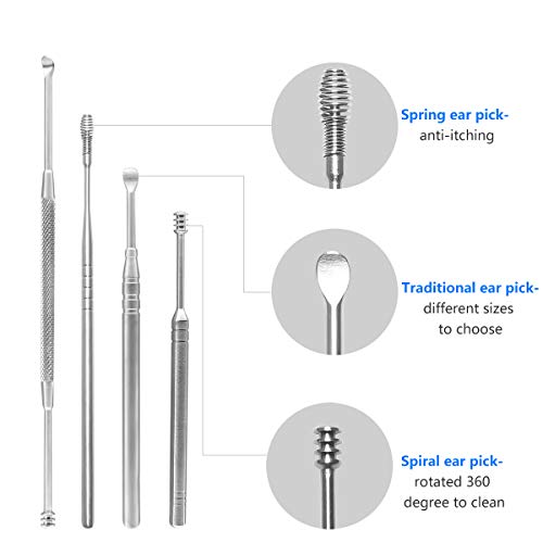 STWIE 10PCS Blackhead Remover Tools Kits + Ear Wax Removal Tools +Cuticle Pusher Remover Kit,10PCS Remover Tools Professional Pimple Comedone Extractor Zit Popper Tool Kit