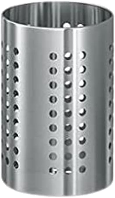 Royalford Cutlery Holder, Premium Quality Stainless Steel, Storage For Countertop Organizer Cooking Utensil Crock Kitchen Organization & Storage And Flatware Caddy Silver 1 Count (Pack of 1), RF10247 - 1 Count (Pack of 1) H-18 cm
