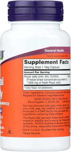 Now Foods Royal Jelly 1500Mg Caps. 60'S Freeze Dried