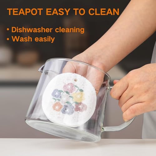 Azonee Glass Teapot With Removable Infuser, Heatproof Borosilicate Tea Maker, Stovetop Safe Kettle for Loose and Blooming Leaf (1000ml/33OZ)