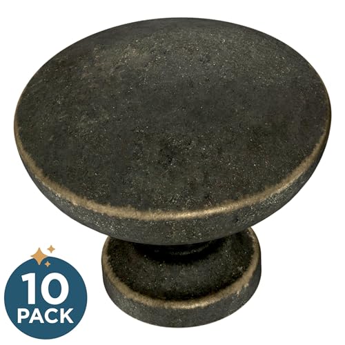 Franklin Brass Flat Top Round Kitchen Cabinet Knobs or Drawer Knobs 1-3/16" (30mm), 10-Pack Warm Chestnut Cabinet Hardware P29523K-WCN-B