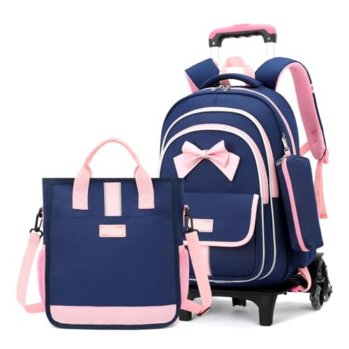 MITOWERMI Unisex Child 2729 6 Wheels Trolley + Backpack Sets