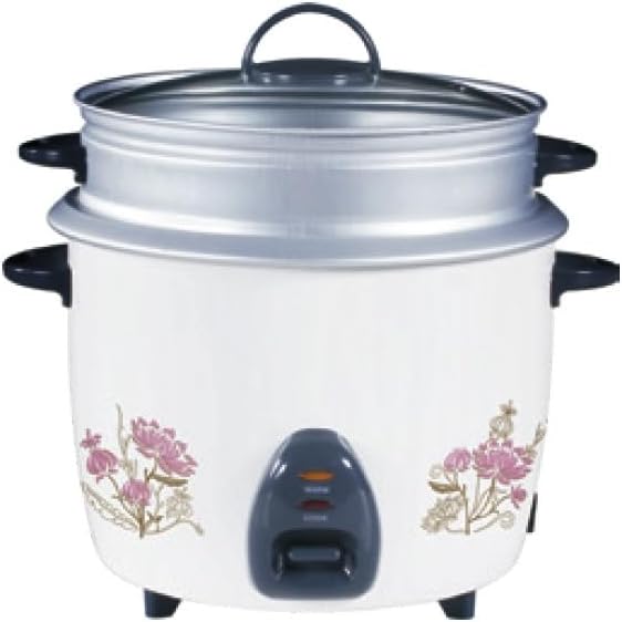 3-in-1 Electric Rice Cooker 1.8L | Cook, Steam & Warm | Non-Stick Pot with Steamer Tray & Auto Shut-Off | Floral Design Multi-Function Cooker for Rice, Vegetables & More