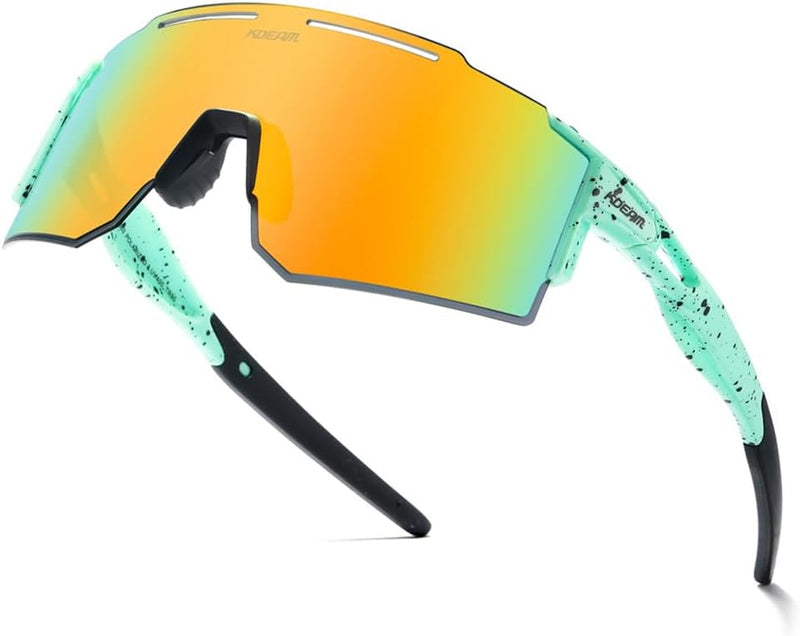 RINKUOLYO Sports Polarized Sunglasses for Men and Women Viper Sunglasses for Cycling Running Driving, M