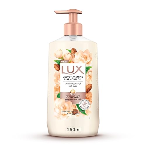 LUX Perfumed Liquid Hand Wash, Velvet Jasmine, with Almond Oil & Glycerin, for Fragrant, Soft and Clean Hands, 250ml