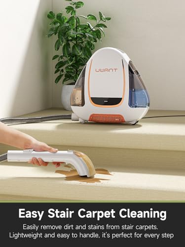 UWANT Portable Carpet and Upholstery Cleaner Machine, Small Handheld Rug Spot Cleaner with Self-Cleaning Feature, Lightweight Shampooer for Car, Auto Detailer, Pet Stains, Furniture, Couch, B100